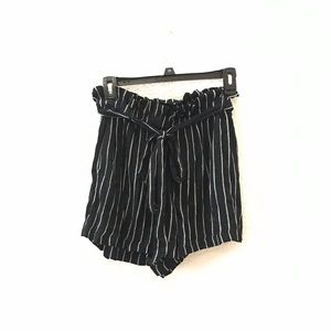Striped Paper Bag Shorts